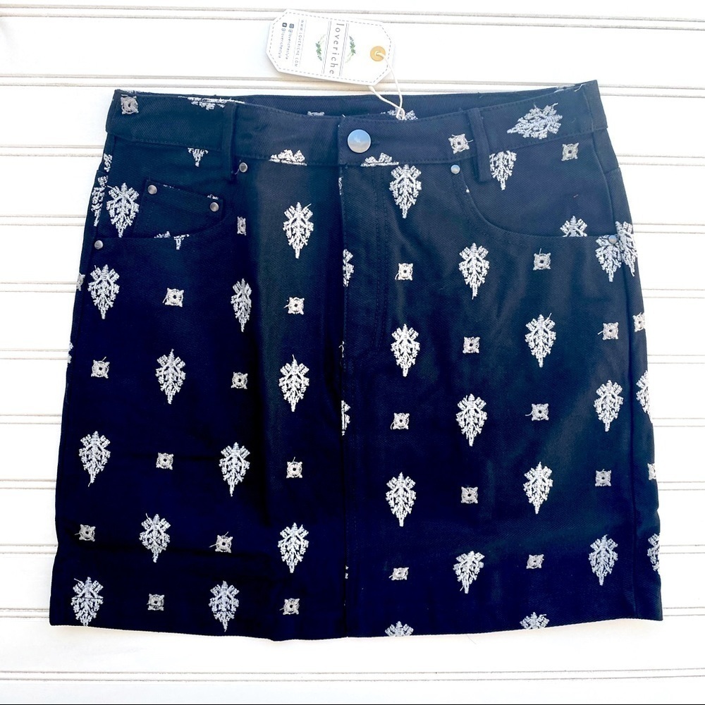 Black & white Jean Skirt by Love Riche new